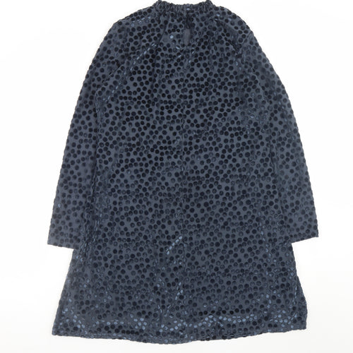Marks and Spencer Women’s Blue Polka Dot Velvet Shift Dress Size 12
