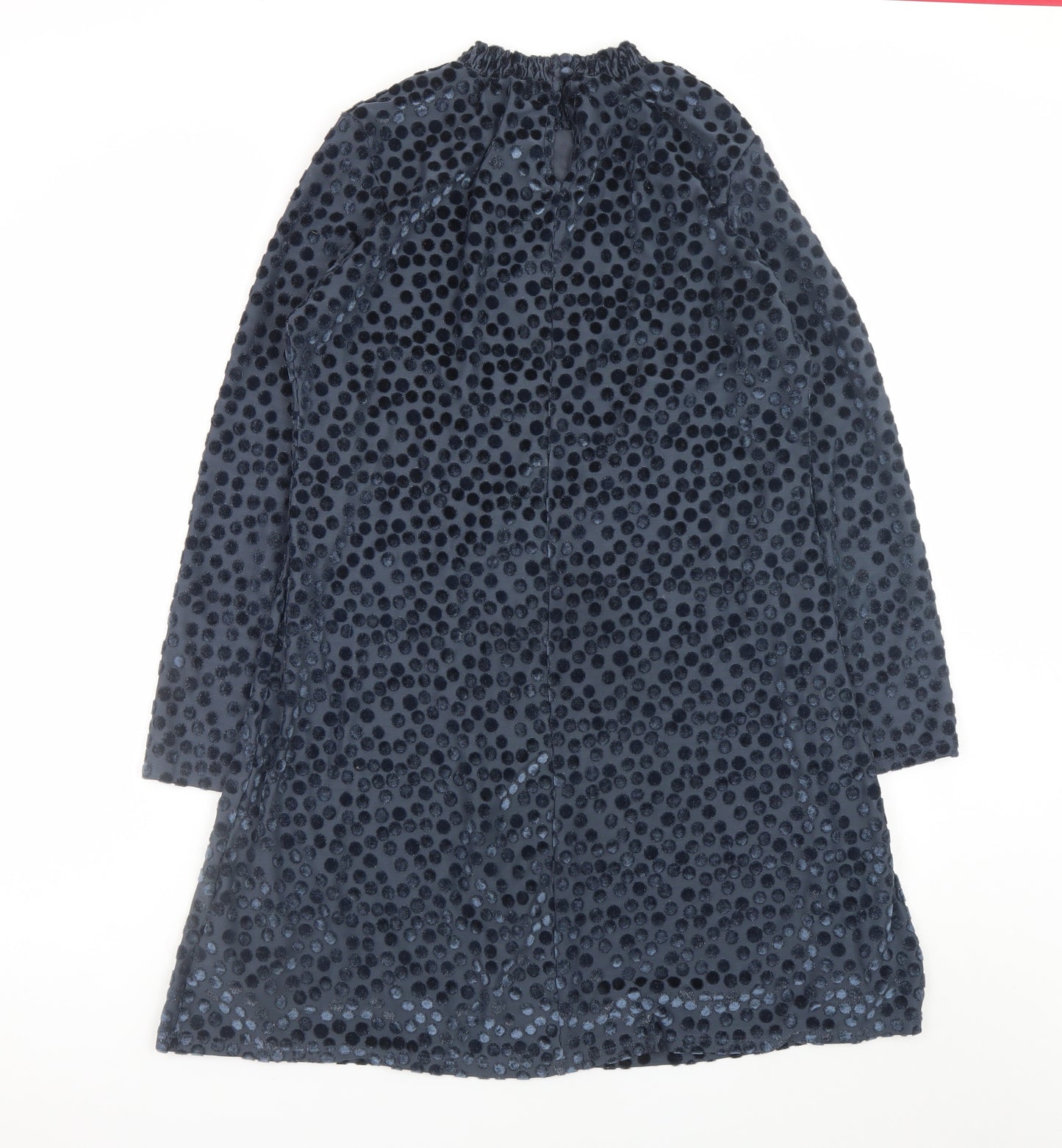 Marks and Spencer Women’s Blue Polka Dot Velvet Shift Dress Size 12
