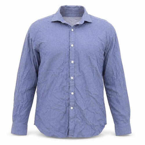T.M. Lewin Men's Blue Egyptian Cotton Long Sleeve Button-Up Shirt M