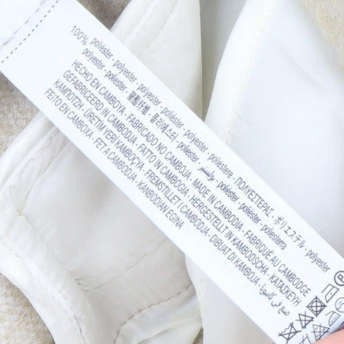 Bershka Women Beige Polyester Basic Jacket Size 8 Collared Lined