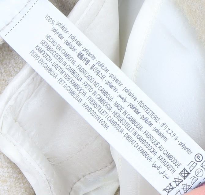 Bershka Women Beige Polyester Basic Jacket Size 8 Collared Lined