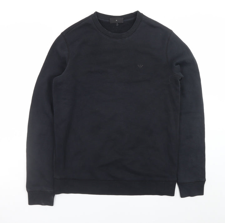 Emporio Armani Men's Black Pullover Sweatshirt M Classic Crew Neck