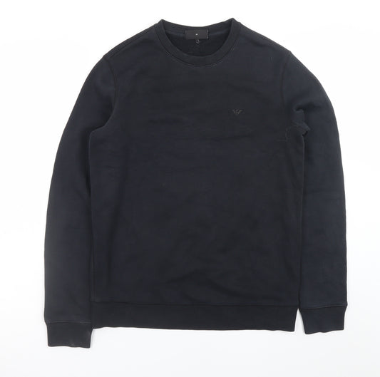 Emporio Armani Men's Black Pullover Sweatshirt M Classic Crew Neck