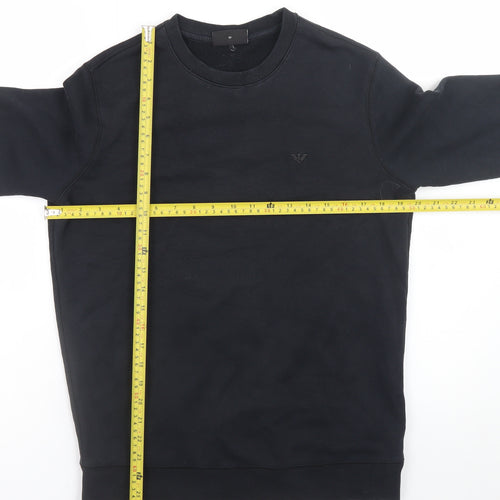 Emporio Armani Men's Black Pullover Sweatshirt M Classic Crew Neck