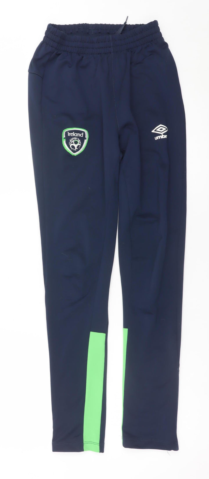 Umbro Boys Navy & Green Ireland Jogger Trousers Size 152cm Polyester Blend
