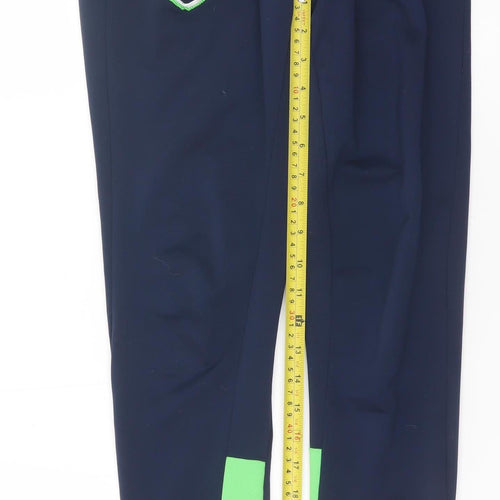 Umbro Boys Navy & Green Ireland Jogger Trousers Size 152cm Polyester Blend