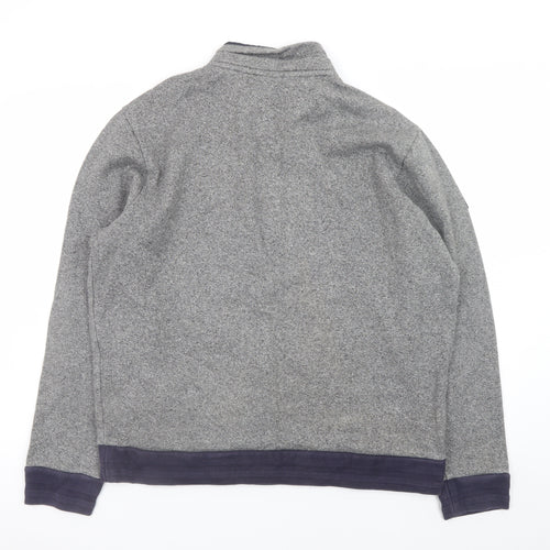 Lacoste Men's Grey XL 1/2 Zip Sweatshirt High Neck Cotton Blend