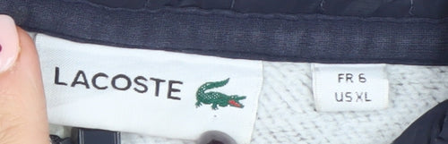 Lacoste Men's Grey XL 1/2 Zip Sweatshirt High Neck Cotton Blend