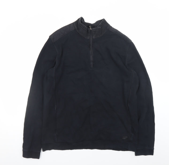 Hugo Boss Men's Black XL 1/2 Zip Pullover Sweatshirt