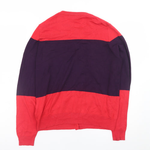 Marks and Spencer Womens Red Purple Striped Cardigan UK 14