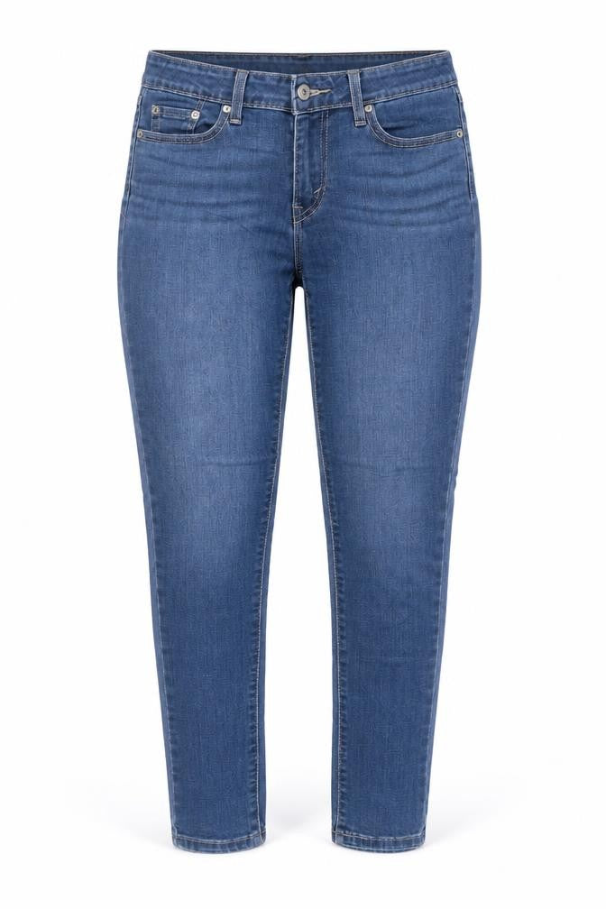 Front view of Levi's Women's Blue Slim Jegging Jeans, size 9, Medium Wash