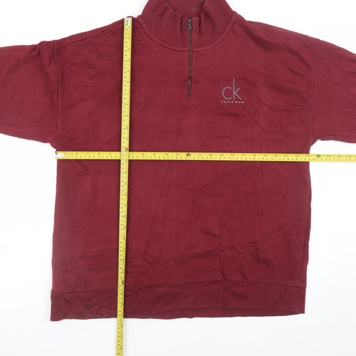 Calvin Klein Mens Red 1/4 Zip Pullover Sweatshirt XXL