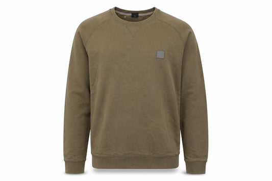 Front view of Hugo Boss Men's Brown XL Crew Neck Pullover Sweatshirt