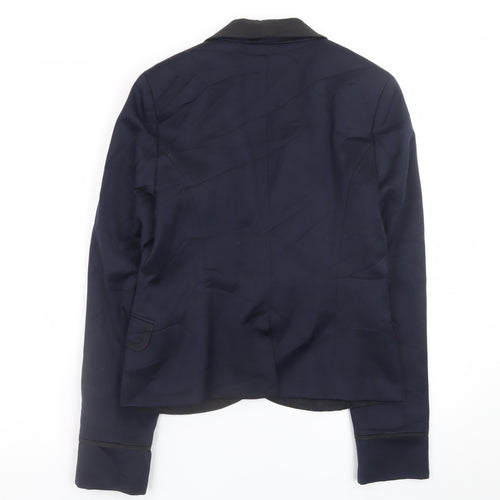 Jack Wills Women Navy Blue Shawl Lapel Blazer UK 10 Classic Fit