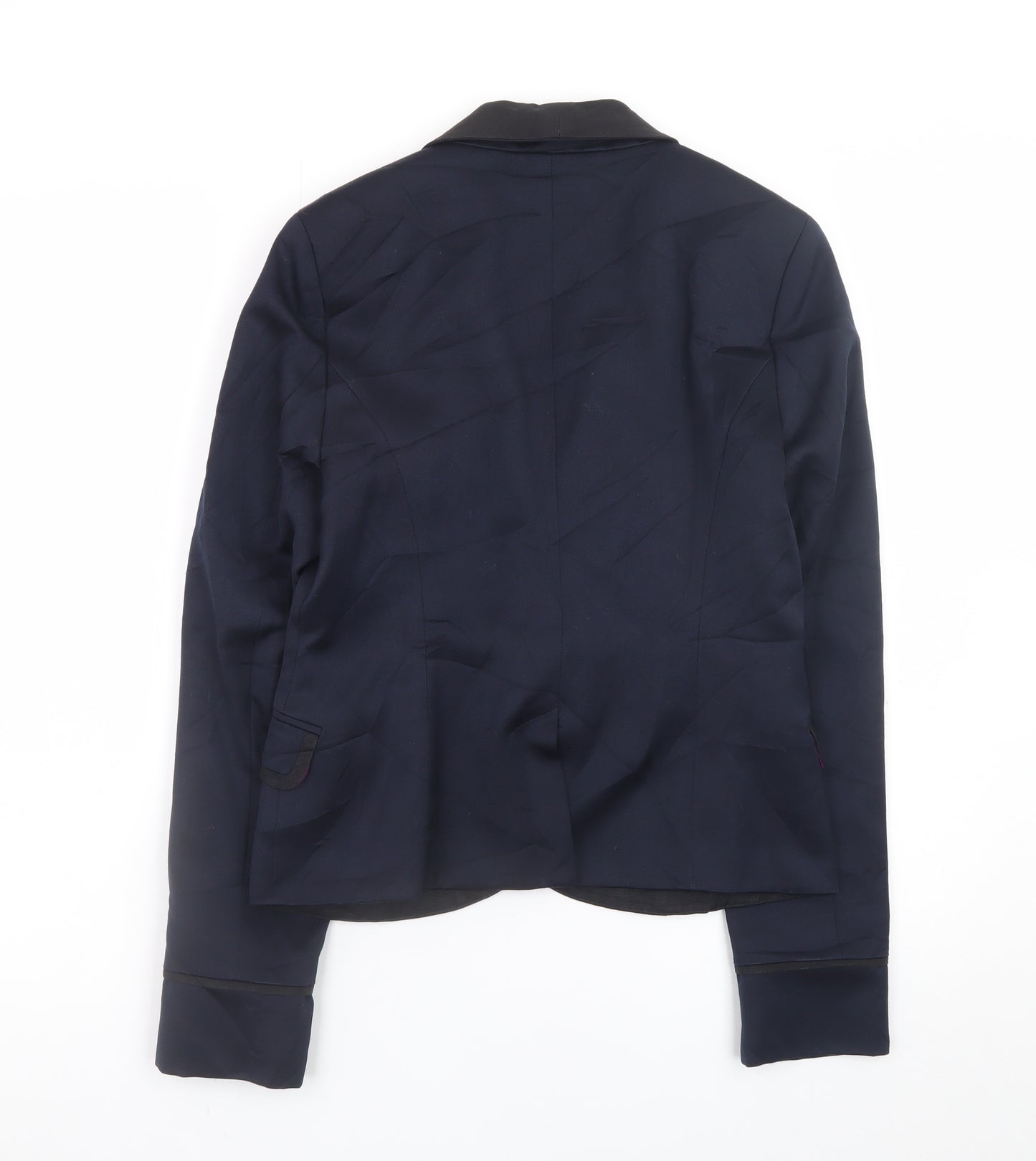 Jack Wills Women Navy Blue Shawl Lapel Blazer UK 10 Classic Fit
