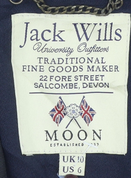 Jack Wills Women Navy Blue Shawl Lapel Blazer UK 10 Classic Fit