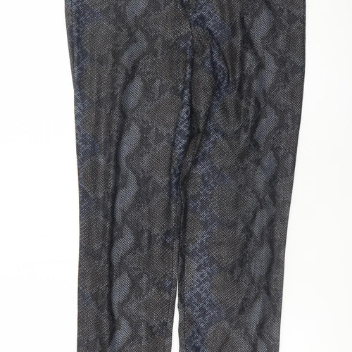 Zara Women Black Snake Print Legging Style Trousers L