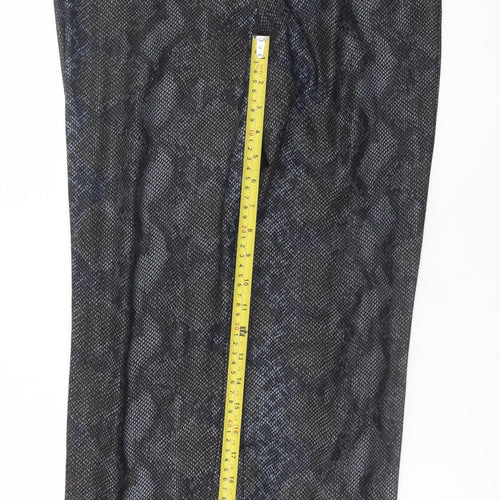 Zara Women Black Snake Print Legging Style Trousers L