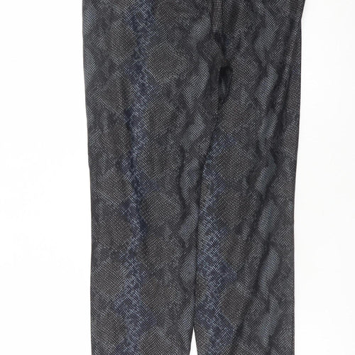 Zara Women Black Snake Print Legging Style Trousers L