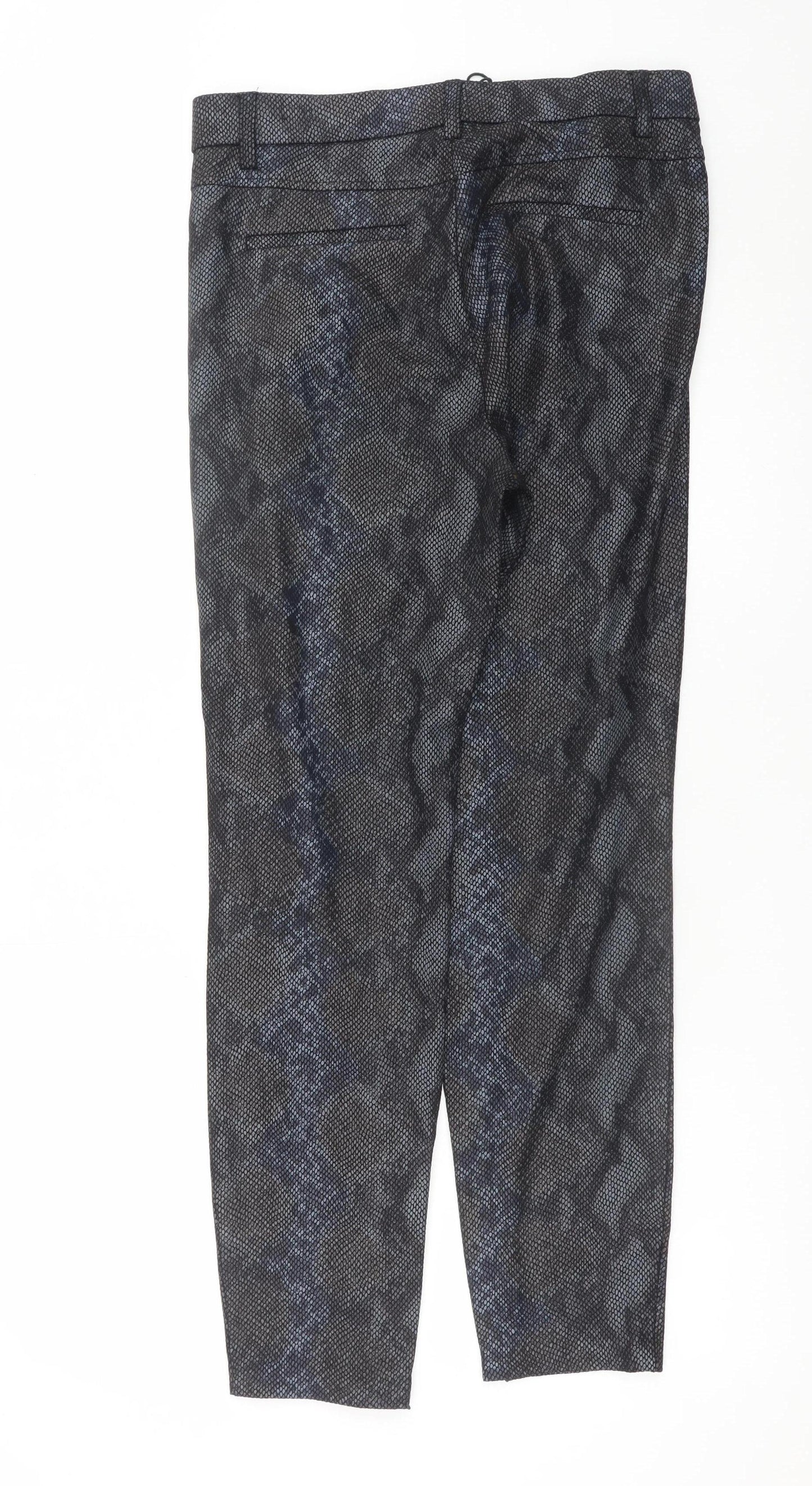 Zara Women Black Snake Print Legging Style Trousers L
