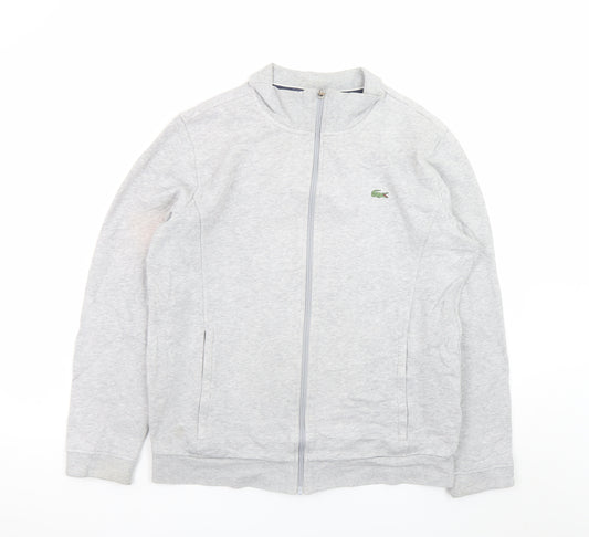 Lacoste Sport Men's Grey Full Zip Jacket Size M Cotton Blend