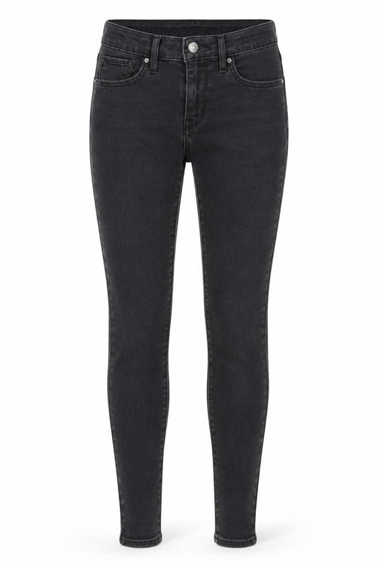 Front view of Levi's Women Black Skinny Jeans, size 26, High Rise Denim