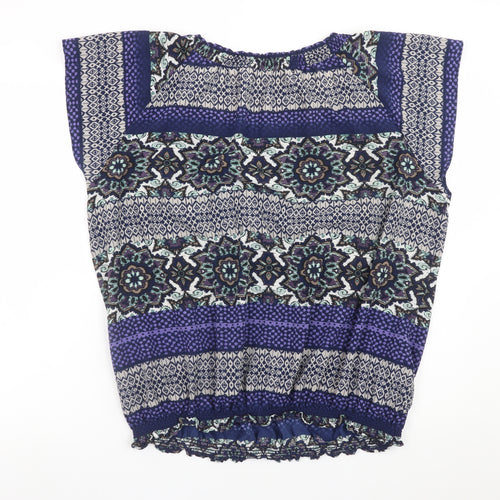 Rocha John Rocha Women's Blue Geometric Tunic Blouse Size 22