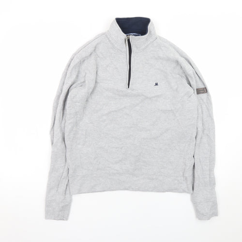 Mineral Clothing Co. Men's Grey 1/4 Zip Mock Neck Cotton Sweatshirt Size M