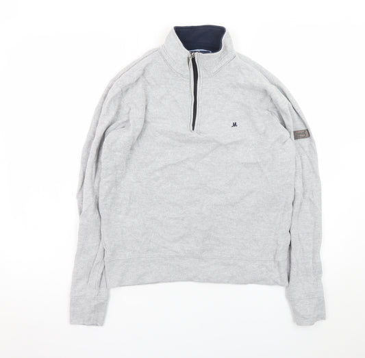 Mineral Clothing Co. Men's Grey 1/4 Zip Mock Neck Cotton Sweatshirt Size M