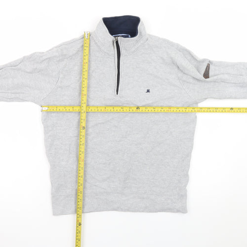 Mineral Clothing Co. Men's Grey 1/4 Zip Mock Neck Cotton Sweatshirt Size M