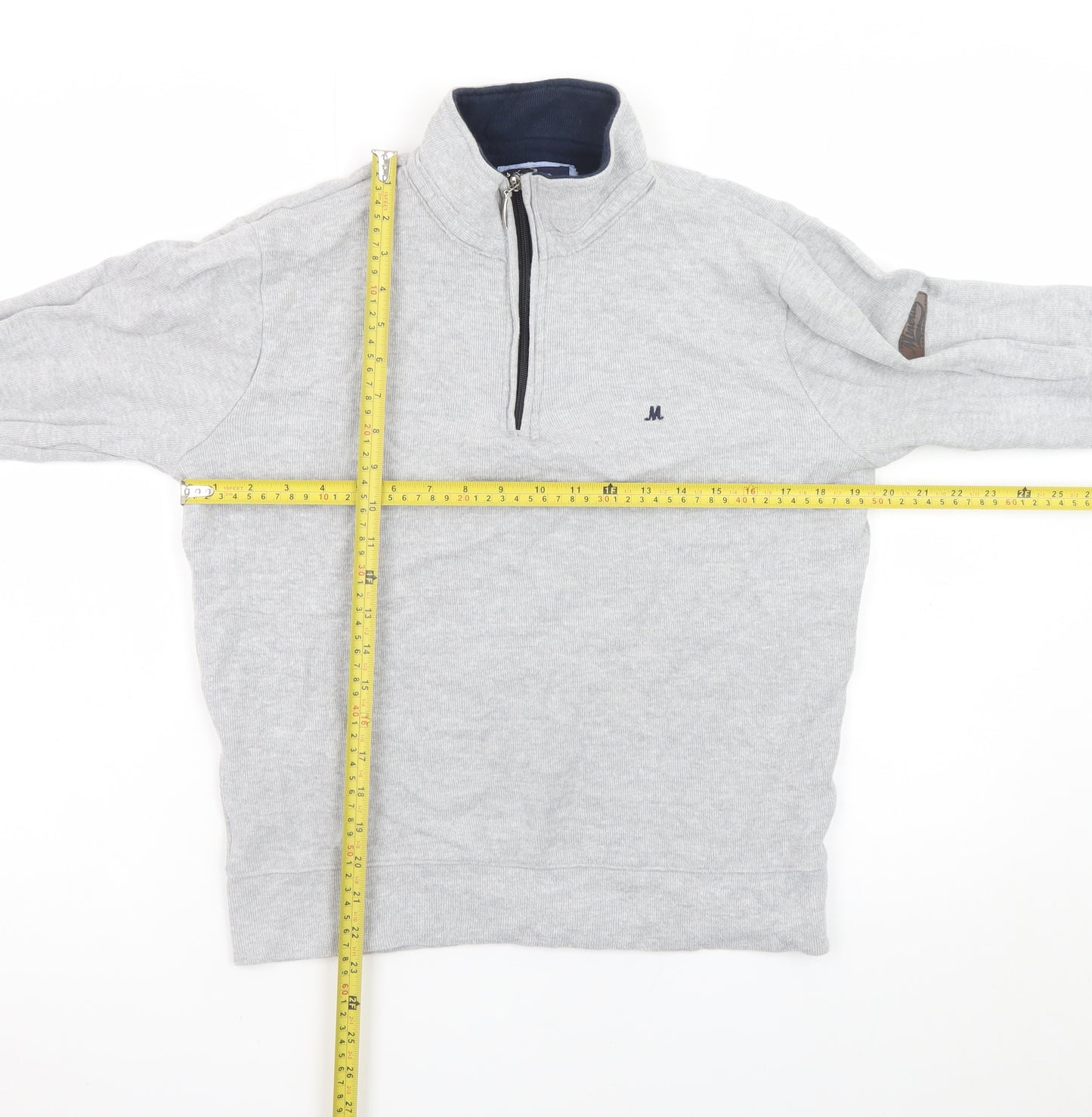 Mineral Clothing Co. Men's Grey 1/4 Zip Mock Neck Cotton Sweatshirt Size M
