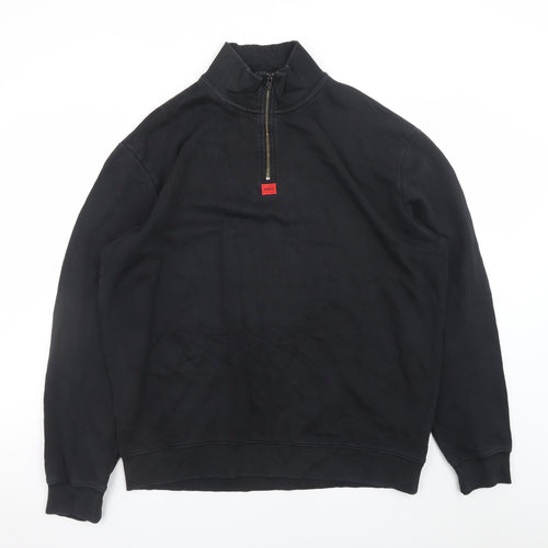Hugo Men’s Black XL 1/4 Zip High Neck Sweatshirt