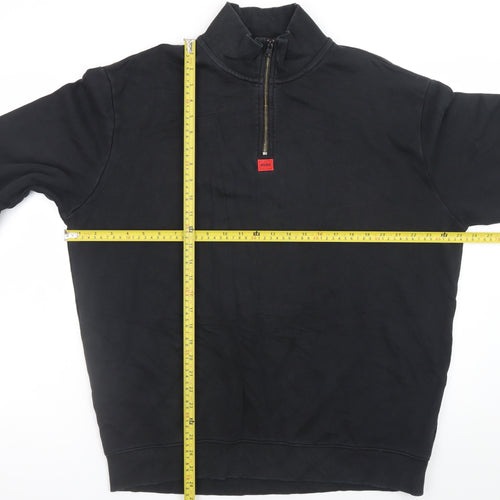 Hugo Men’s Black XL 1/4 Zip High Neck Sweatshirt
