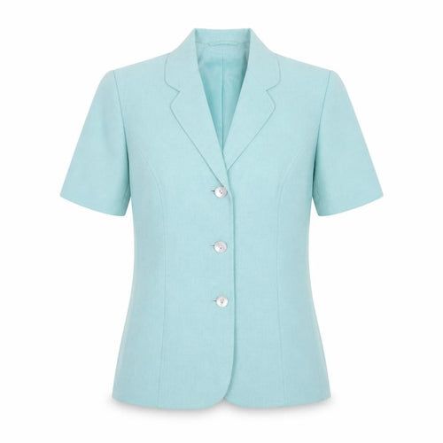 Eastex Women's Blue Short Sleeve Linen Blend Suit Jacket UK 12