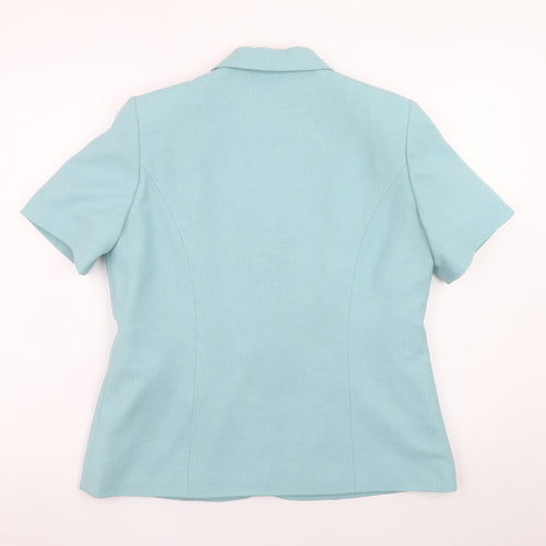 Eastex Women's Blue Short Sleeve Linen Blend Suit Jacket UK 12