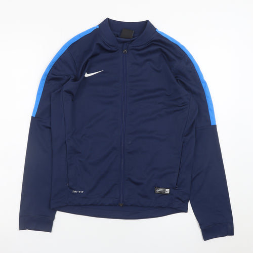 Nike Boys Blue Dri-FIT Track Jacket 12-13 Years Full Zip Activewear
