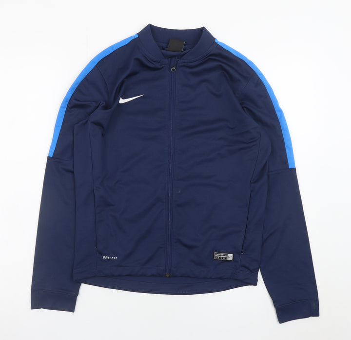 Nike Boys Blue Dri-FIT Track Jacket 12-13 Years Full Zip Activewear