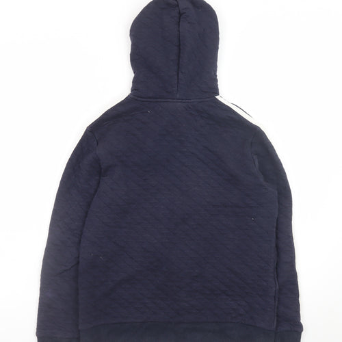 Adidas Boys Navy Full Zip Quilted Hoodie 13-14 Years Cotton Blend