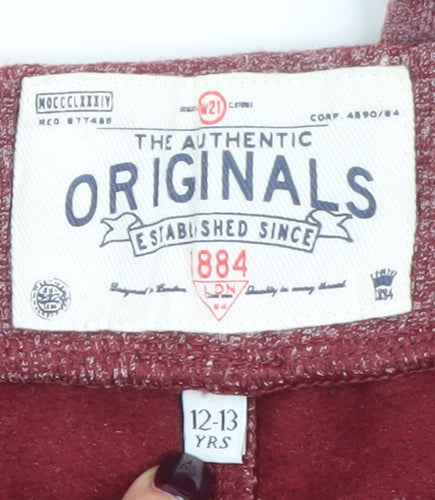The Authentic Originals Boys Red Jogger Trousers 12-13 Years Cotton Blend