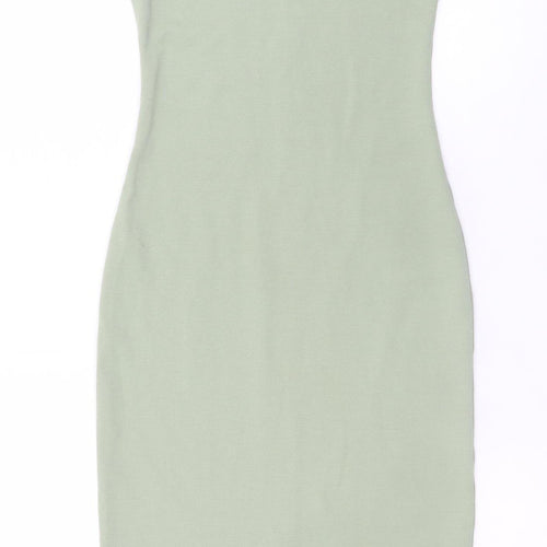 Zara Women Green Size 8 Bodycon Knit Sleeveless Dress