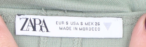 Zara Women Green Size 8 Bodycon Knit Sleeveless Dress