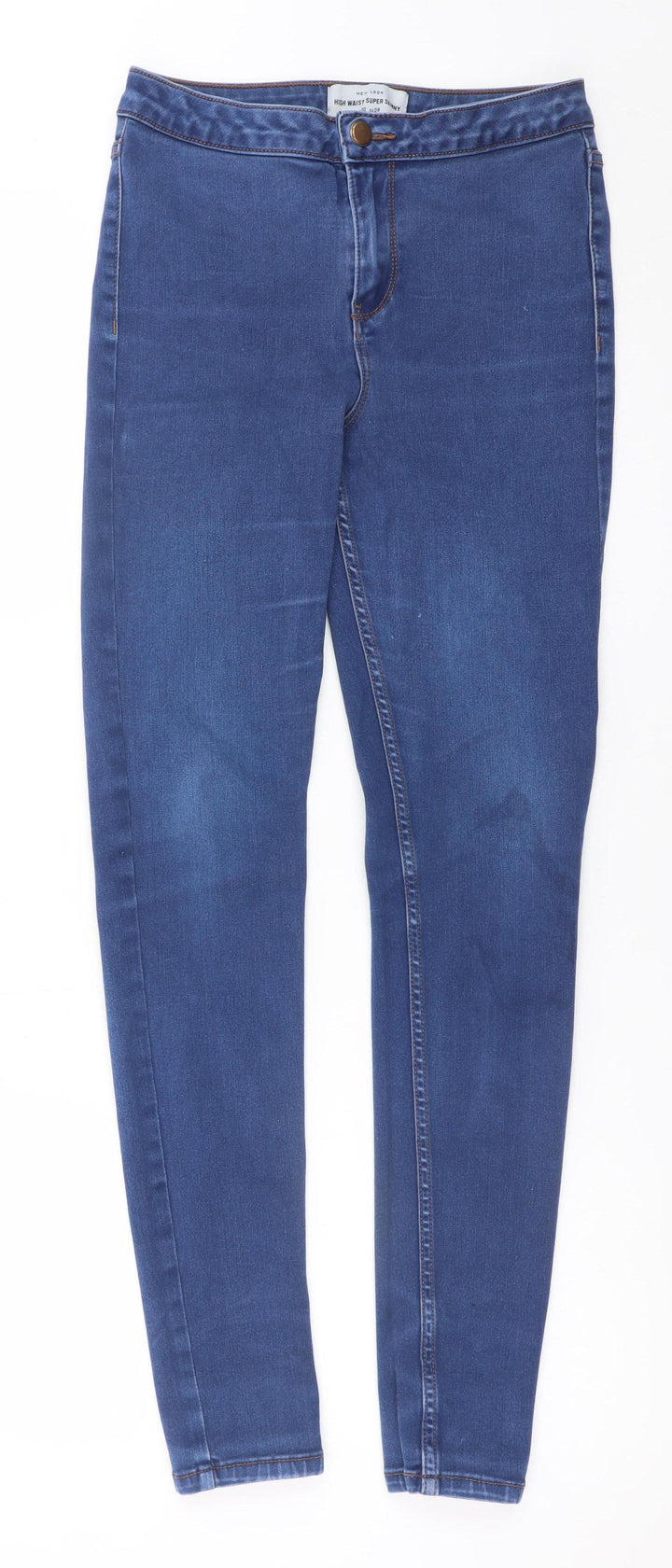 New Look Women's Blue High Waist Super Skinny Jeans Size 10