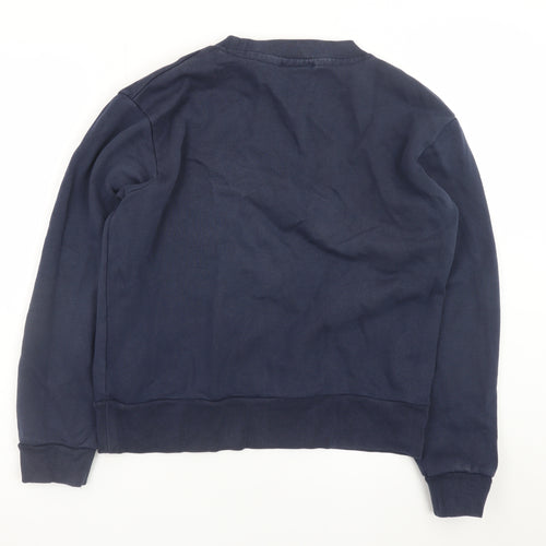 Diesel Women's Navy Pullover Sweatshirt Medium Cotton Blend