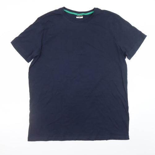 Alphar One Women Navy Blue Basic T-Shirt XXL Cotton Short Sleeve