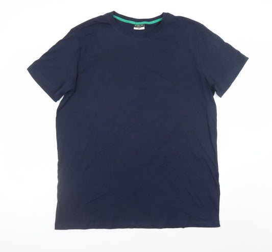 Alphar One Women Navy Blue Basic T-Shirt XXL Cotton Short Sleeve
