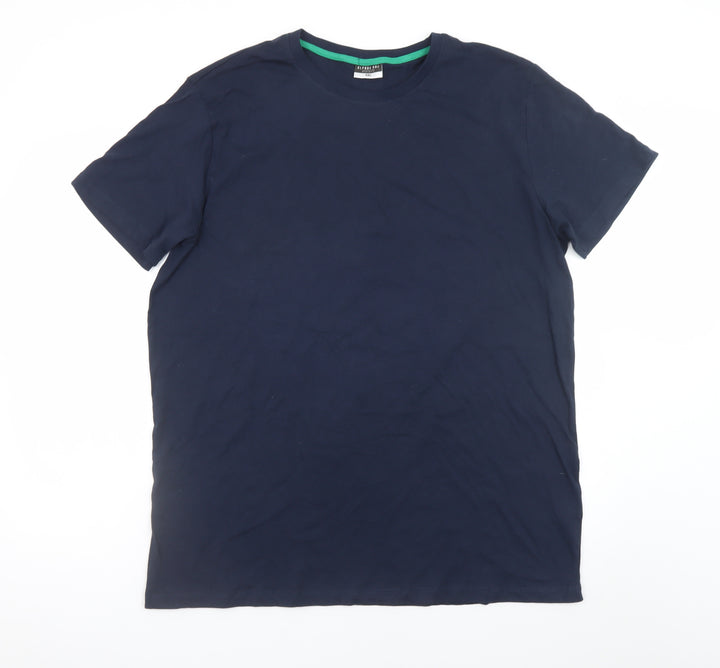 Alphar One Women Navy Blue Basic T-Shirt XXL Cotton Short Sleeve