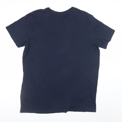 Alphar One Women Navy Blue Basic T-Shirt XXL Cotton Short Sleeve