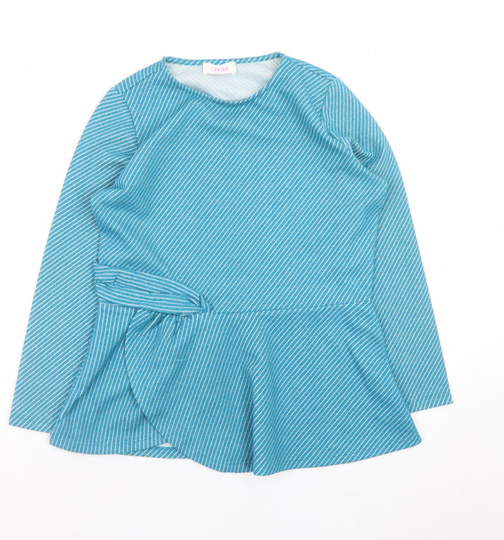 Savida Women's Blue Striped Long Sleeve Wrap Blouse Size 12