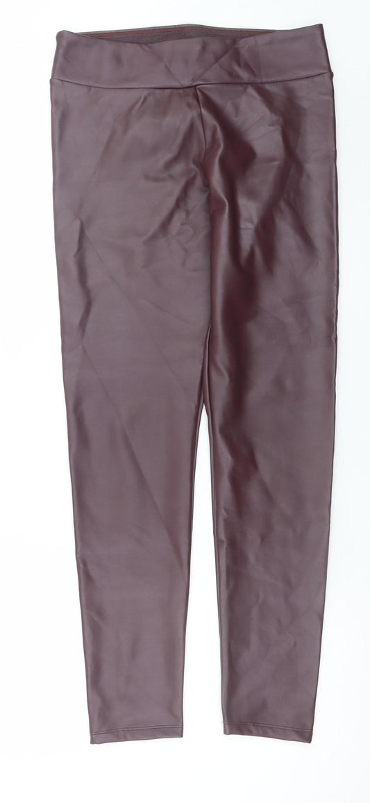 Calzedonia Women's Brown Faux Leather Leggings Size L