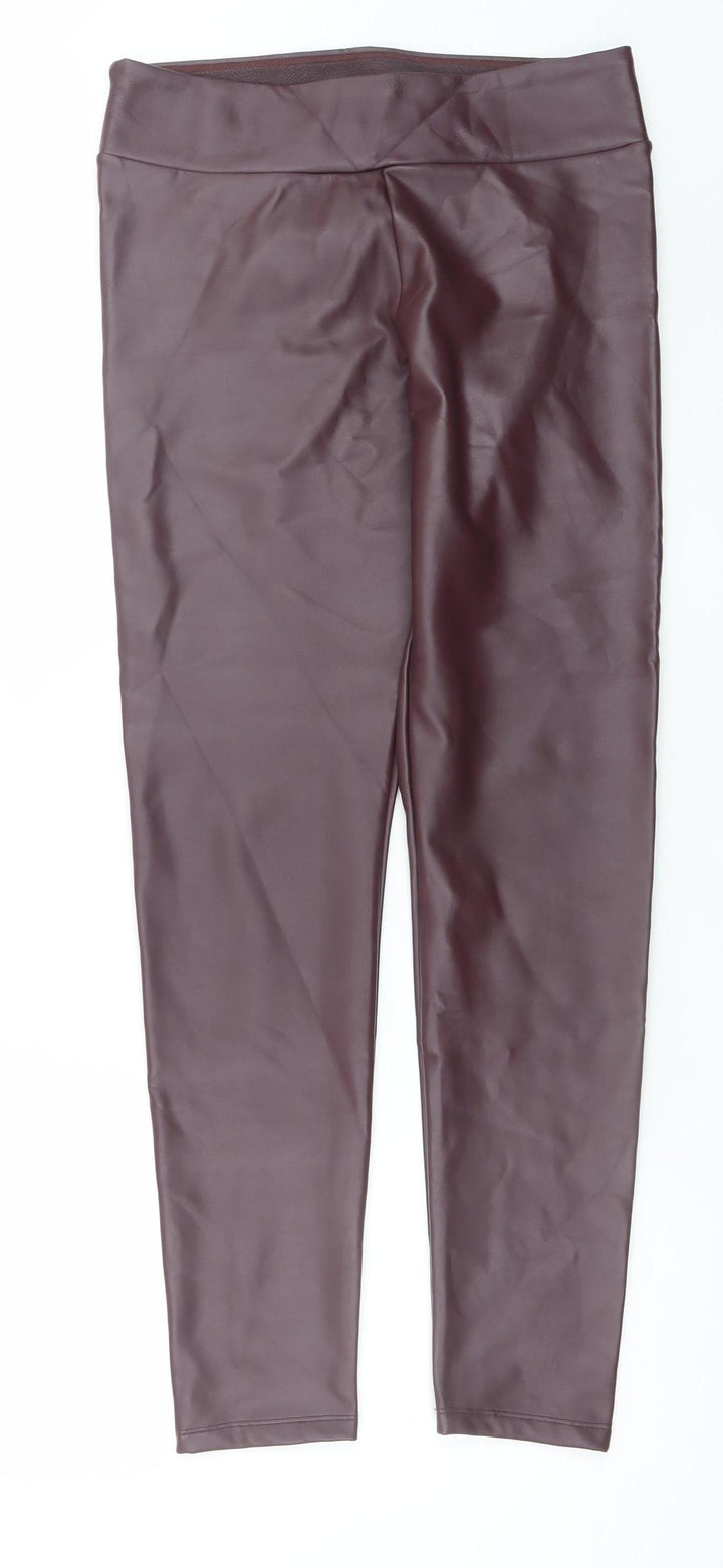Calzedonia Women's Brown Faux Leather Leggings Size L